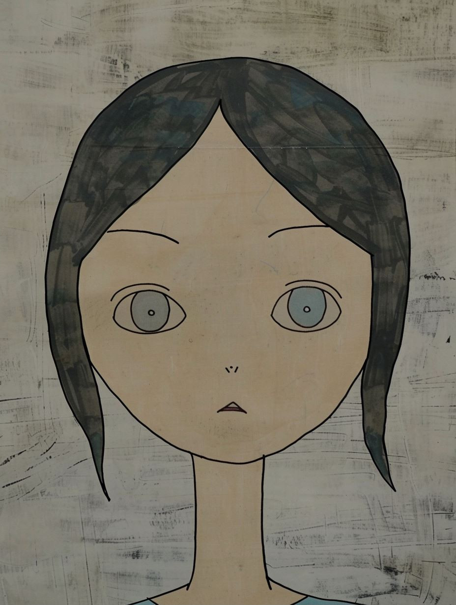 Ethereal Blue Anime Portrait - Image 2