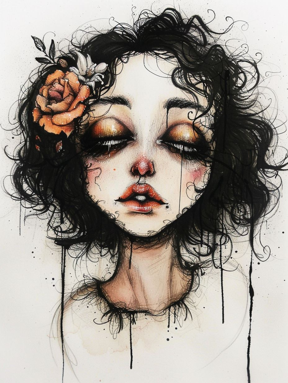Melancholy Muse: A Study in Dark Art - Image 1