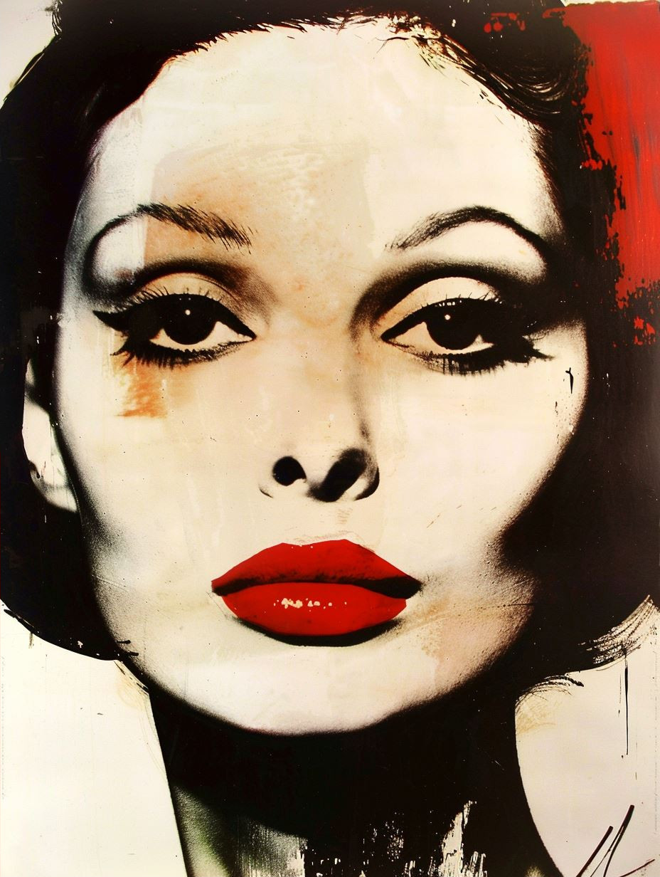 Crimson Gaze Modern Art Portraits - Image 2