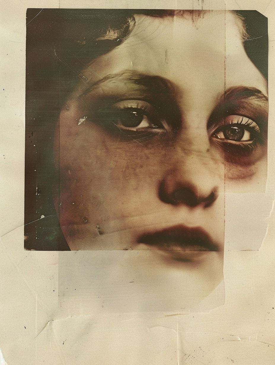 Vintage Collage of Melancholy Gazes - Image 3