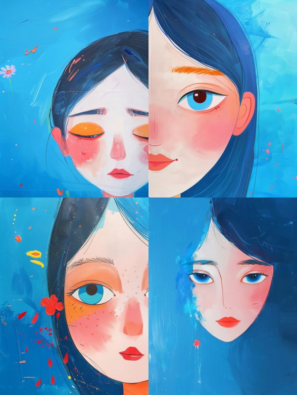 Four Faces of Blue Melancholy
