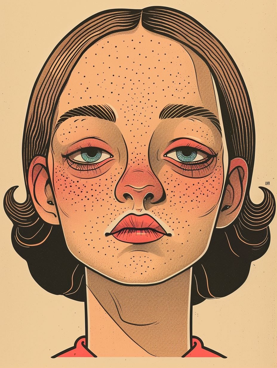 Vintage Pop Art Portrait Study