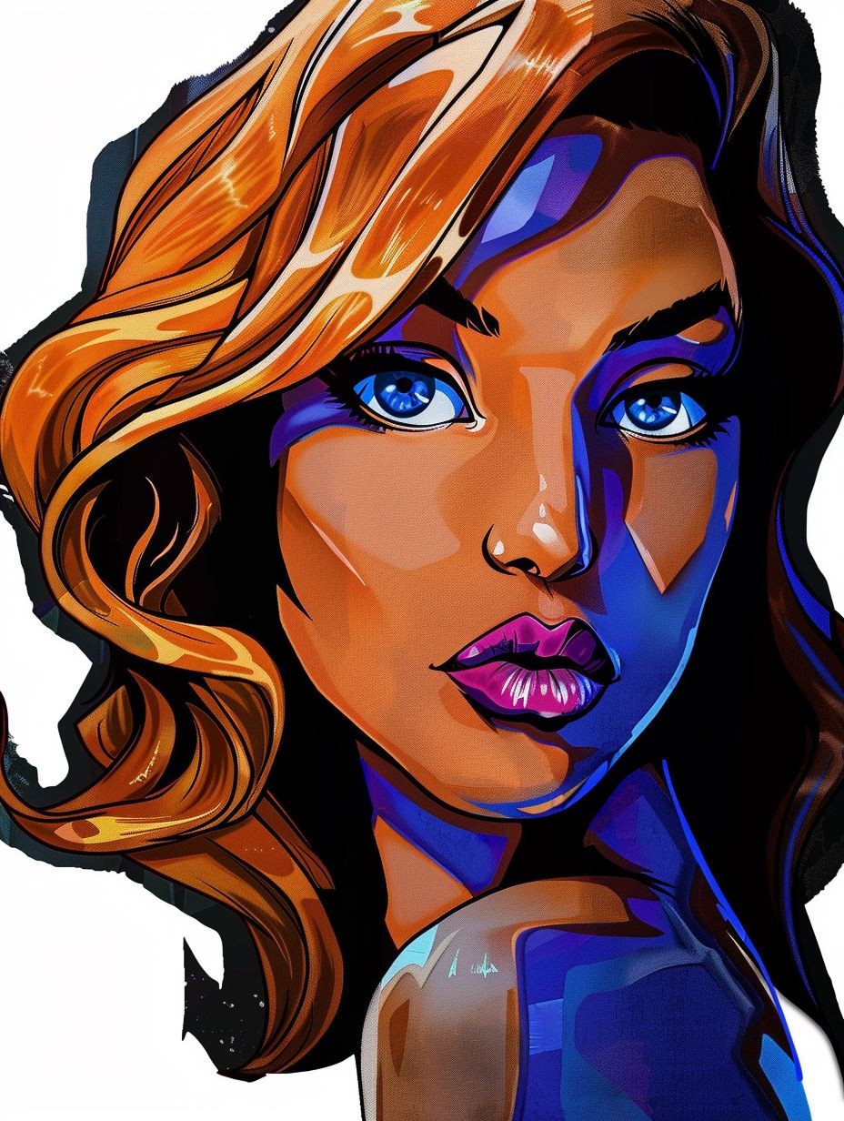 Neon Glow Comic Portrait - Image 1