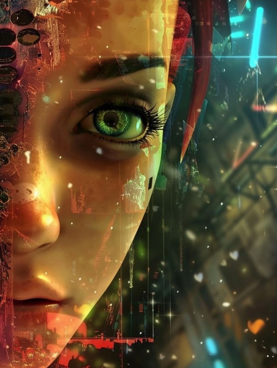 Cybernetic Glitch Portrait - Image 3