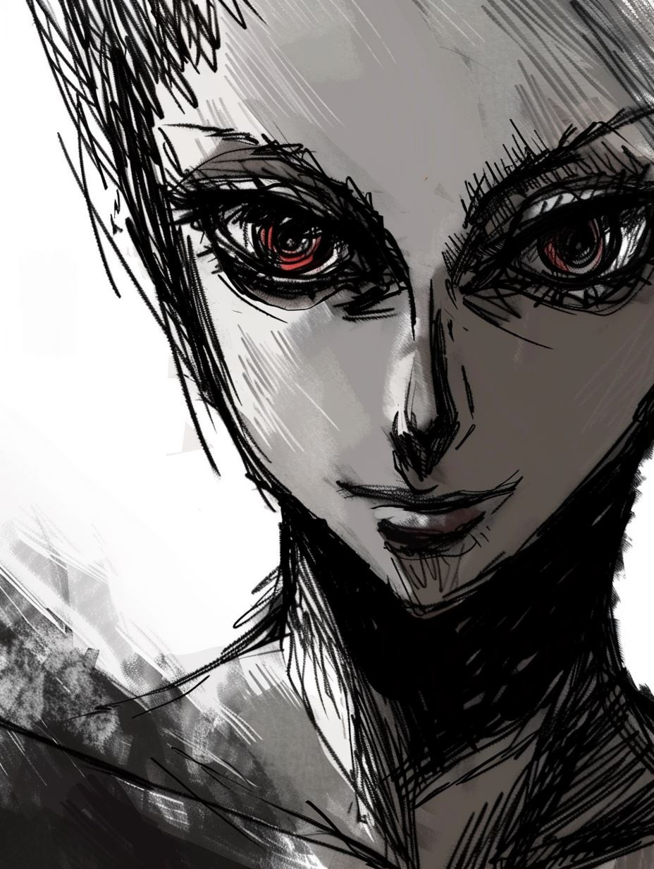 Dark Sketch Crimson Gaze