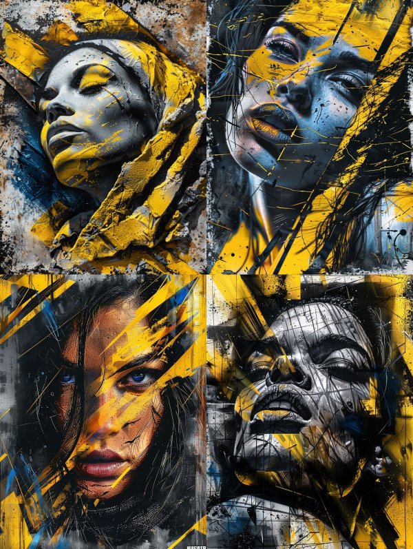 Golden Shadows Abstract Portraiture