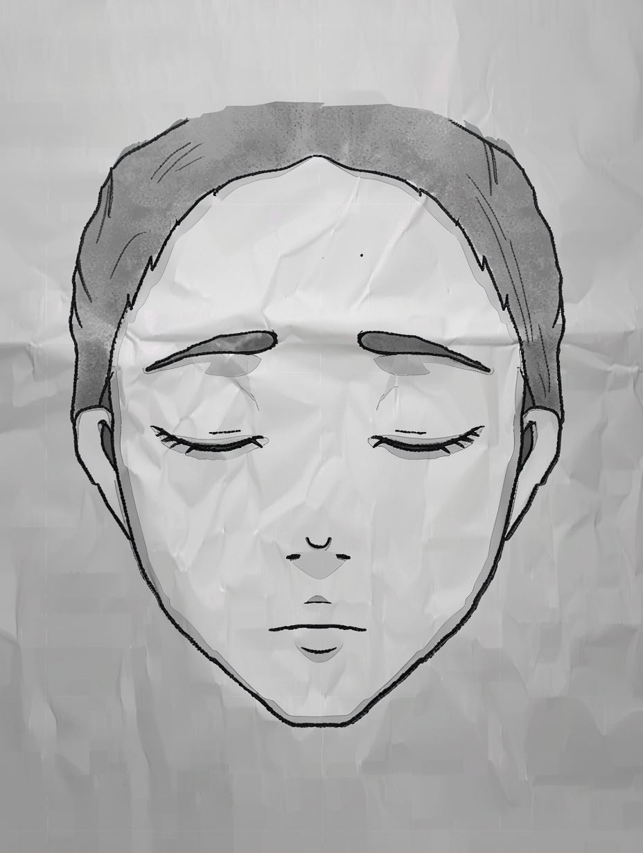 Melancholy on Crumpled Paper - Image 1