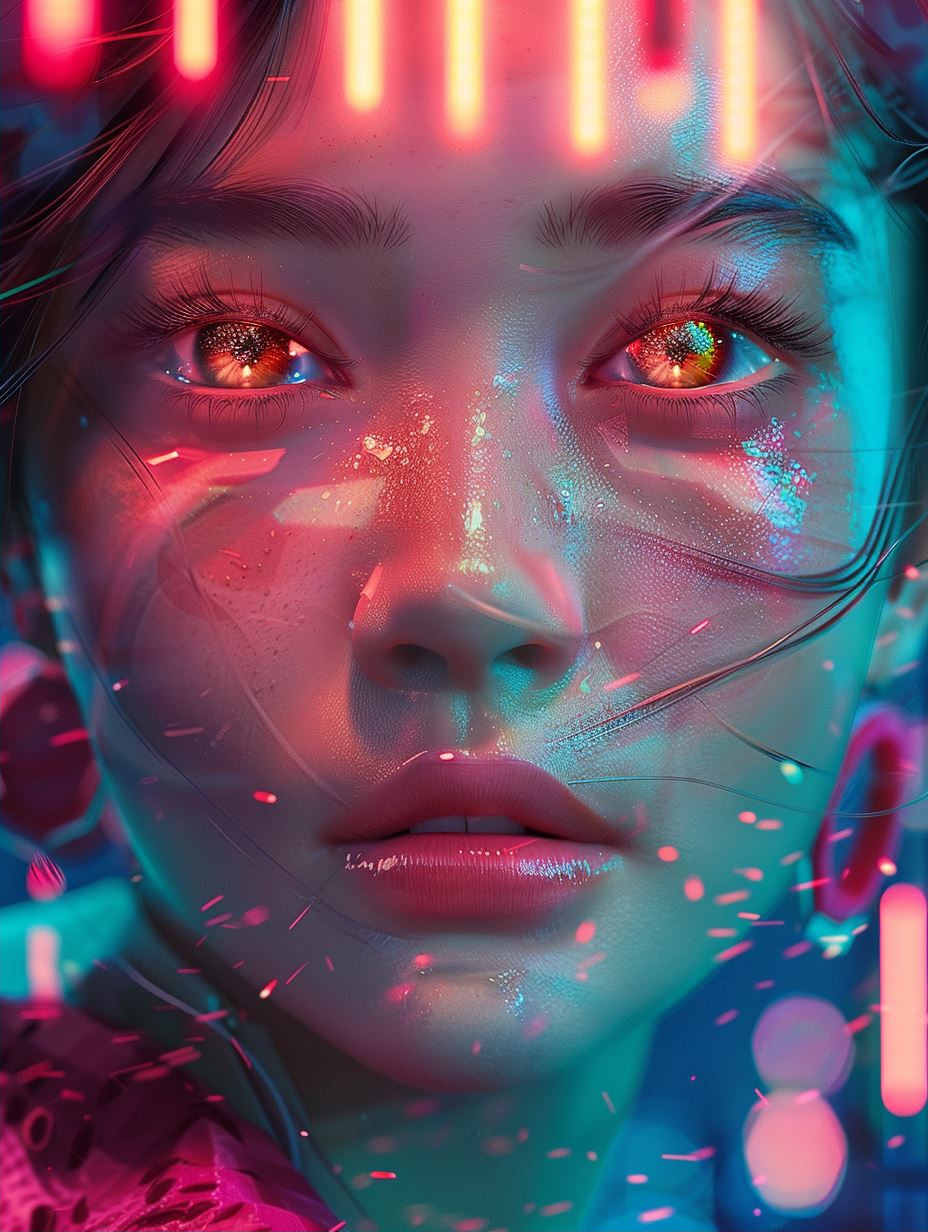 Neon Cyberpunk Digital Portraits - Image 2