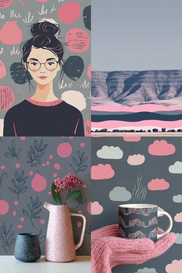 Modern Pastel Art and Lifestyle Collage