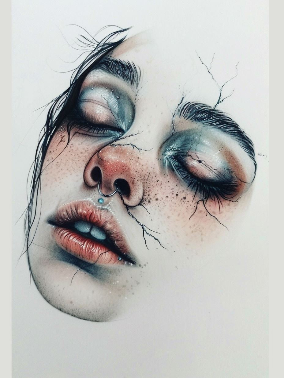 Ethereal Gaze in Watercolor Ink - Image 3