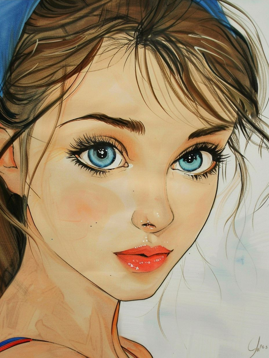 Elegant Hand Drawn Portrait Studies - Image 3