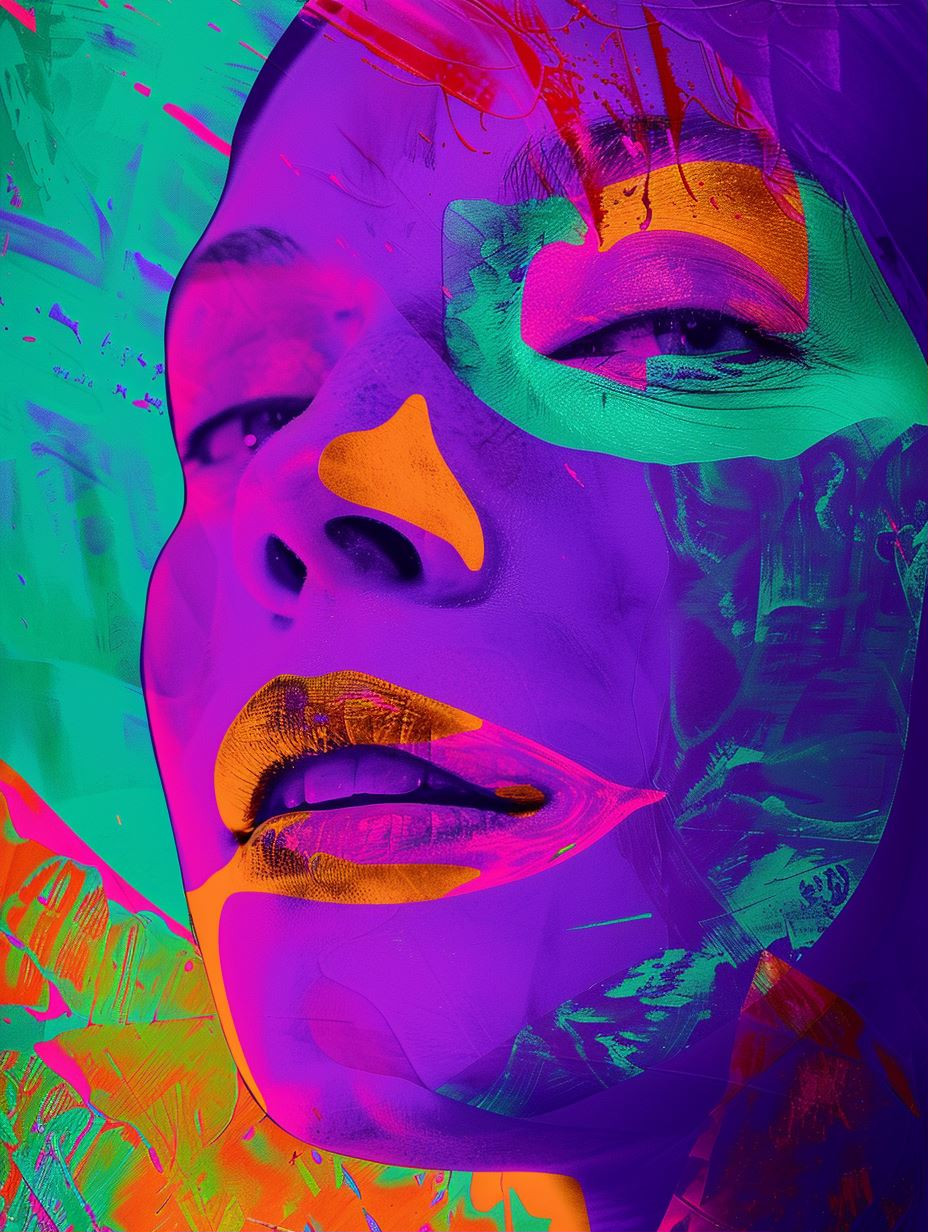 Neon Dreams: A Psychedelic Portrait Study - Image 1