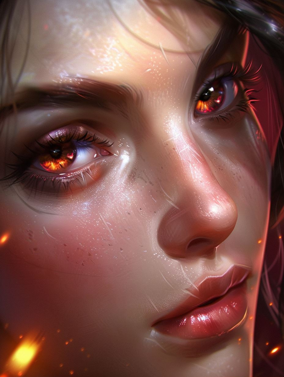 Ember Gaze Cinematic Portrait