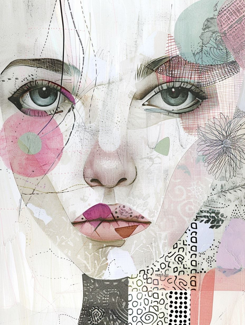 Abstract Mixed Media Female Portraits - Image 3