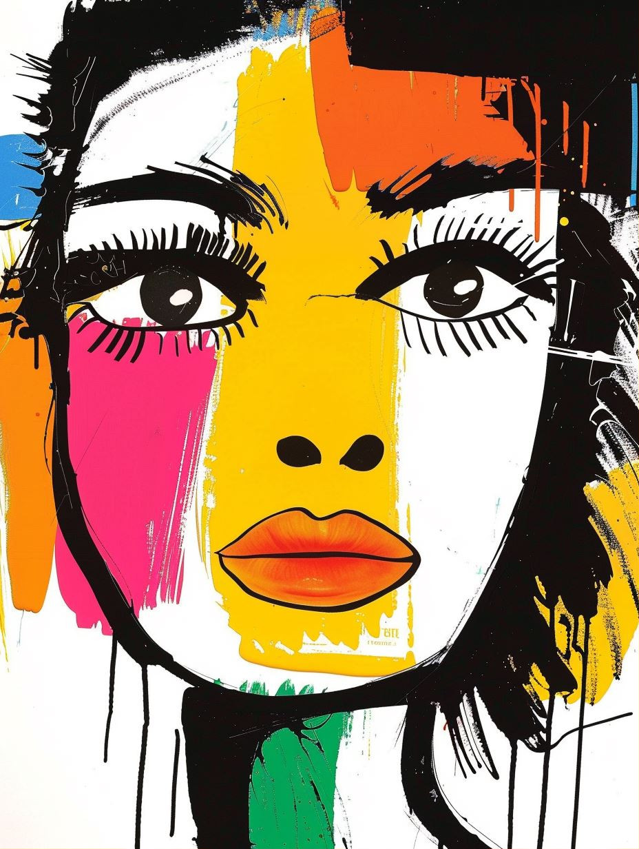 Vibrant Visions: A Quadtych of Modern Faces - Image 1