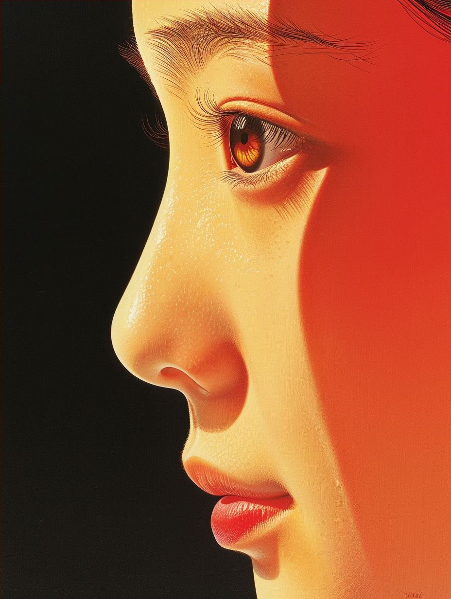 Crimson Glow Portrait Study - Image 4