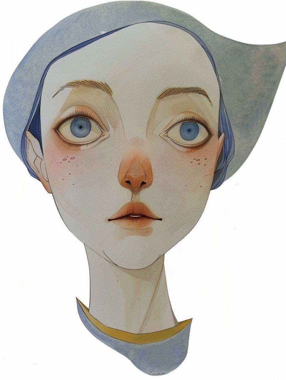 Ethereal Gazes in Watercolor - Image 1