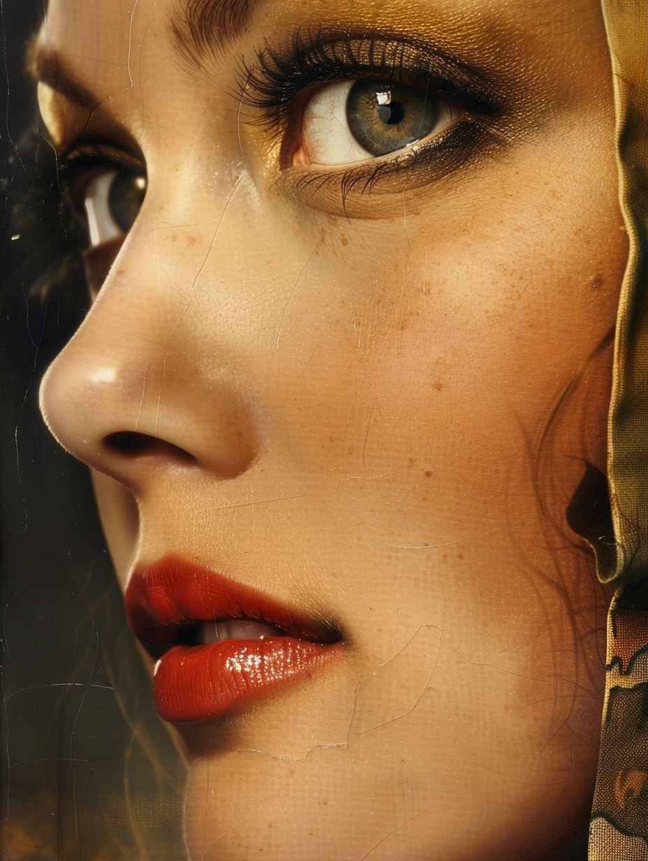 Vintage Elegance: A Study of Gaze - Image 1