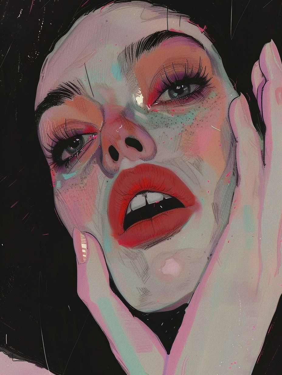 Neon Noir Digital Portraiture