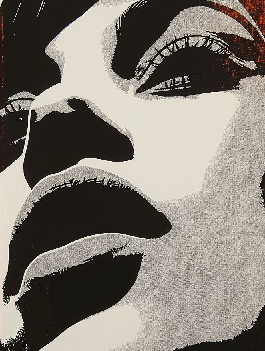 Bold Red Contrast Portrait Study - Image 2