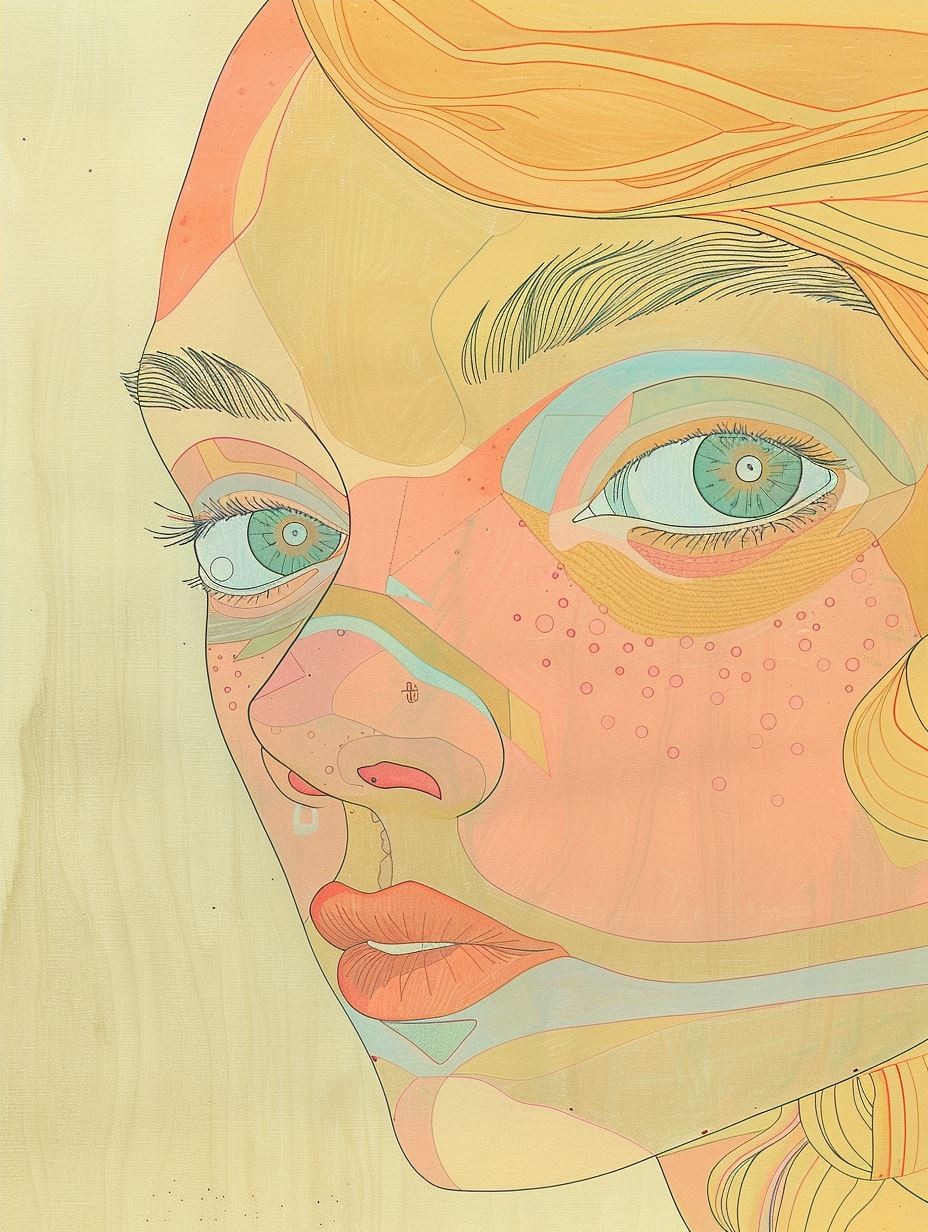 Ethereal Layered Pastel Portrait - Image 4