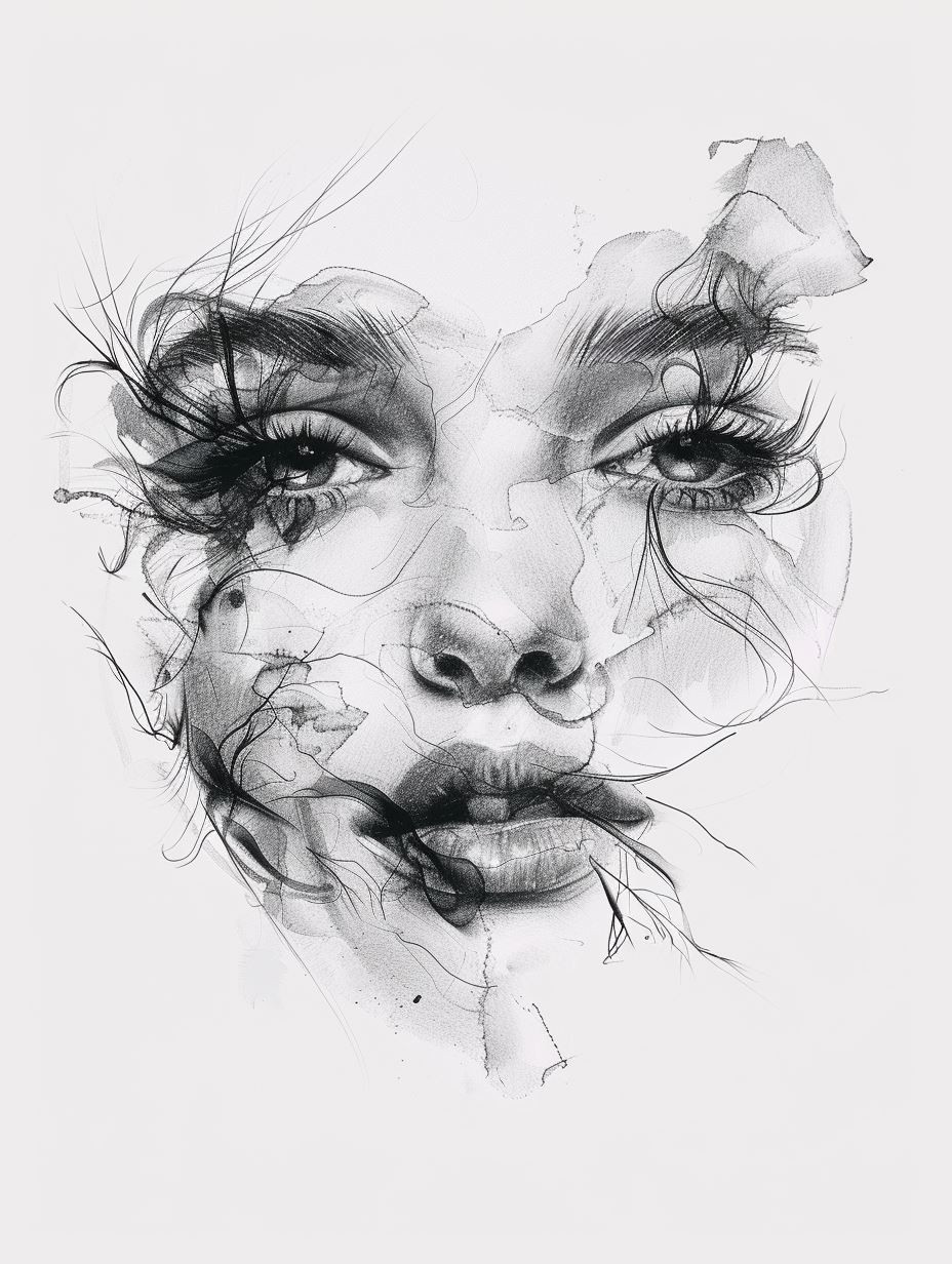 Whispers of the Soul Charcoal Portraits - Image 1
