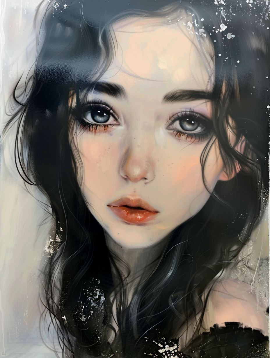 Melancholic Digital Watercolor Portraits - Image 2