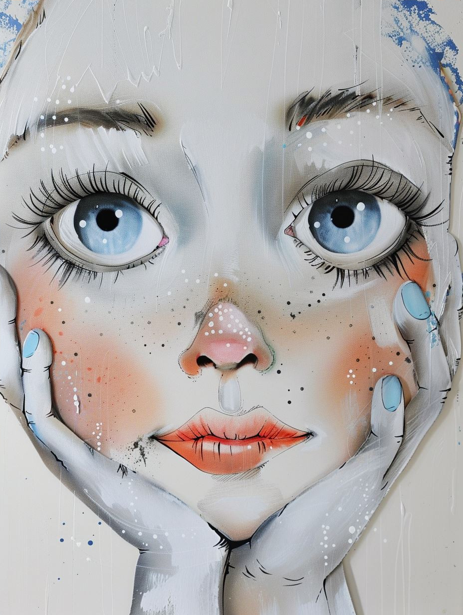 Whimsical Dreamy Blue Gaze - Image 4