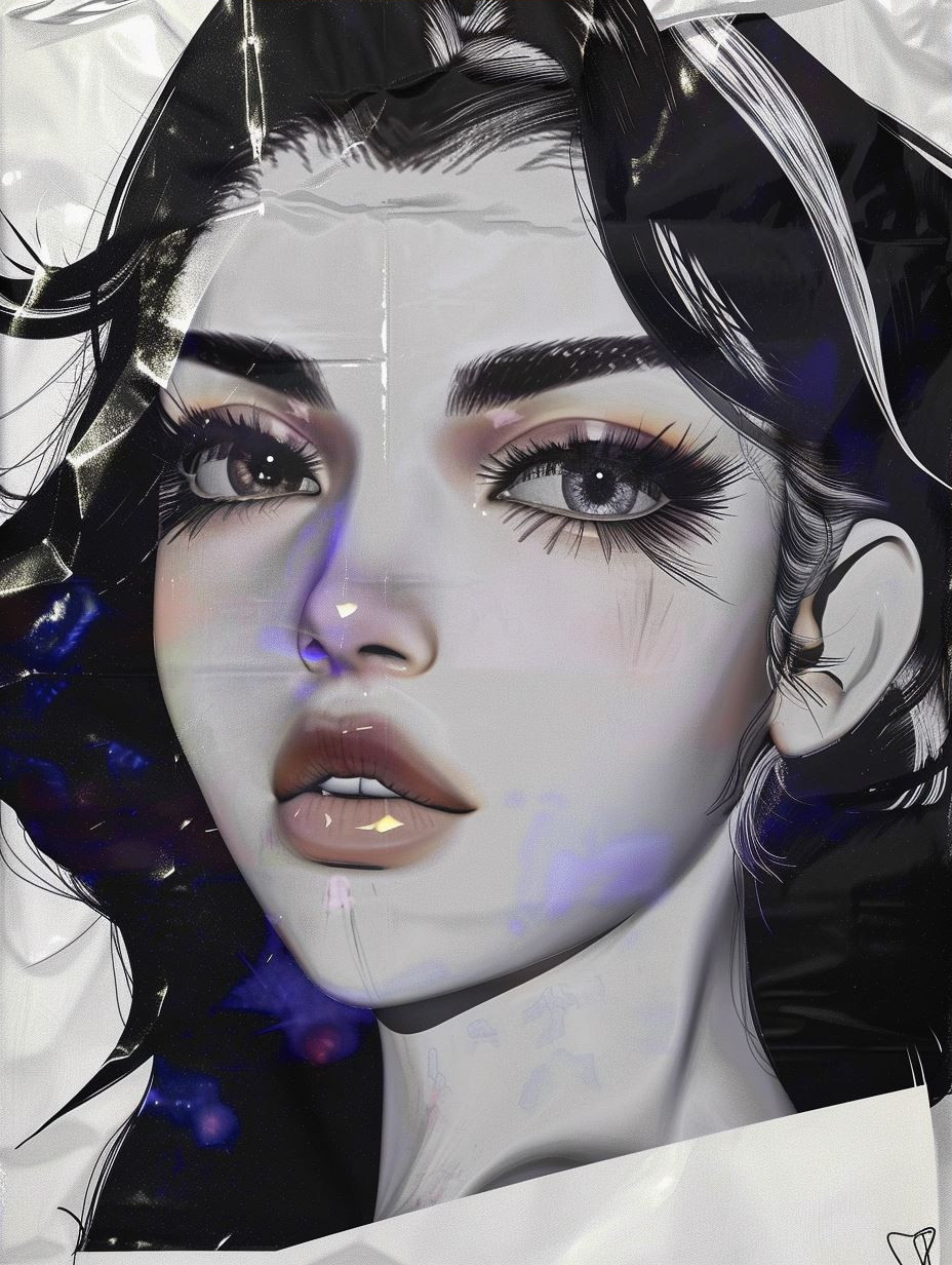 Cybernetic Gloss Neon Portrait - Image 3