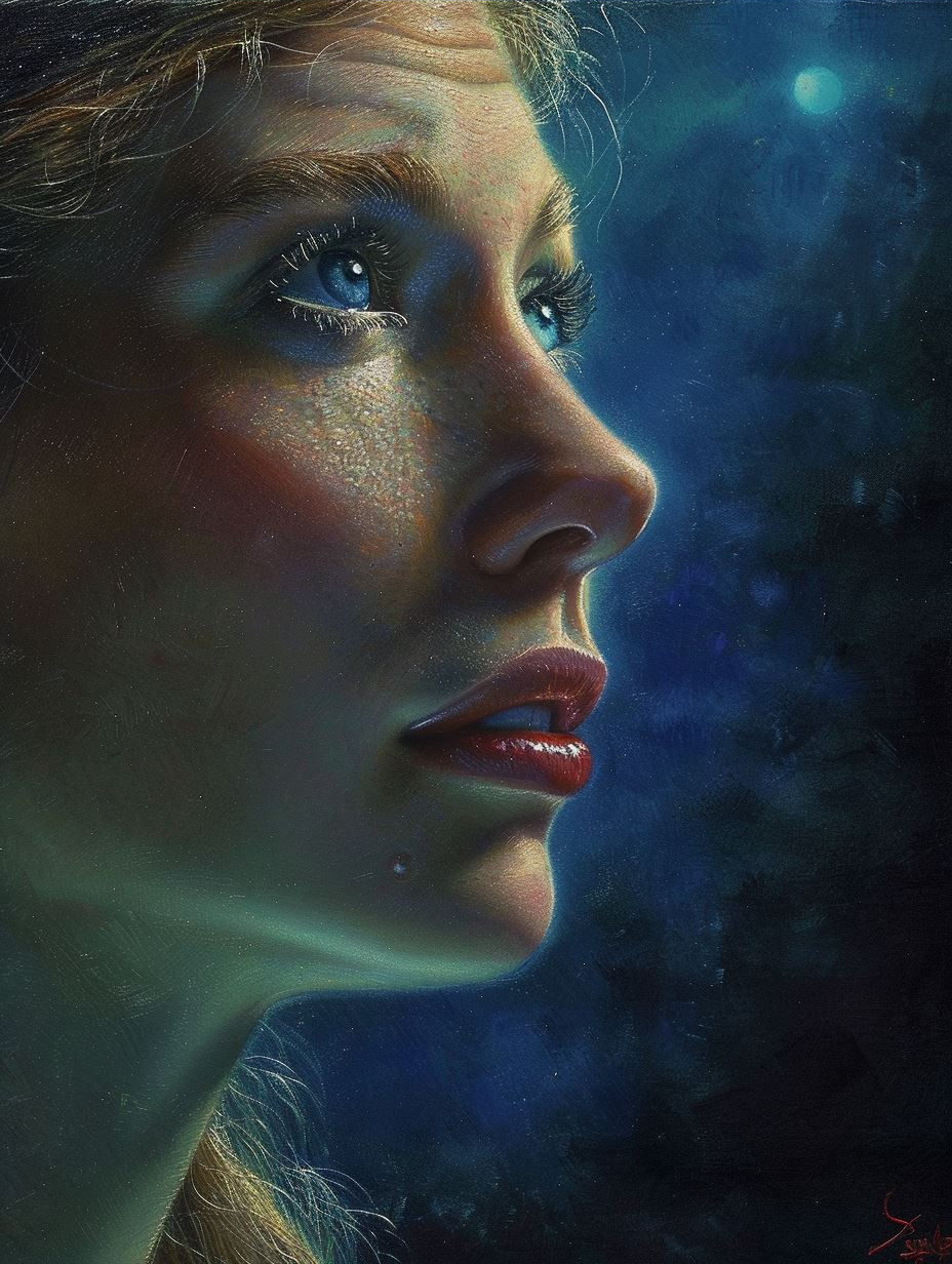 Ethereal Gazes in Neon Blue - Image 4