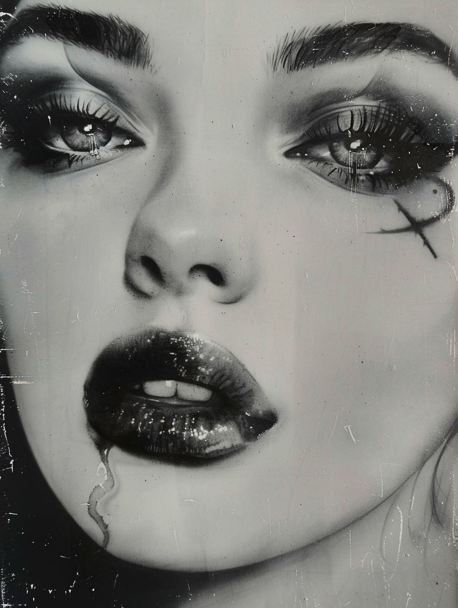Moody Monochrome Noir Portrait - Image 3