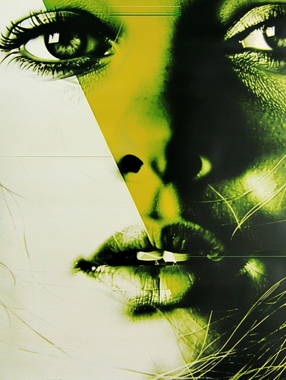 Fragmented Gaze in Neon Gold - Image 3
