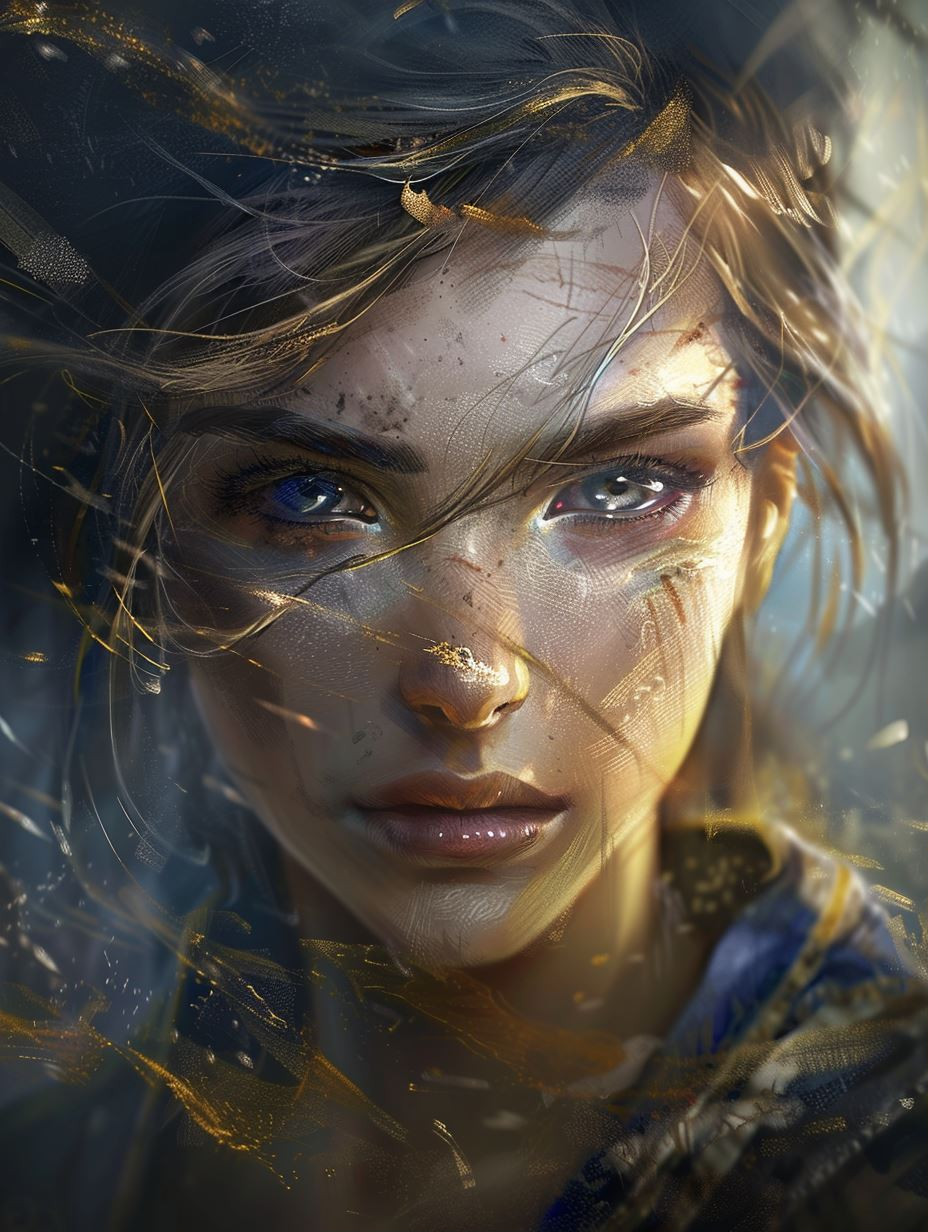 Gilded Dust and Ethereal Gaze - Image 1