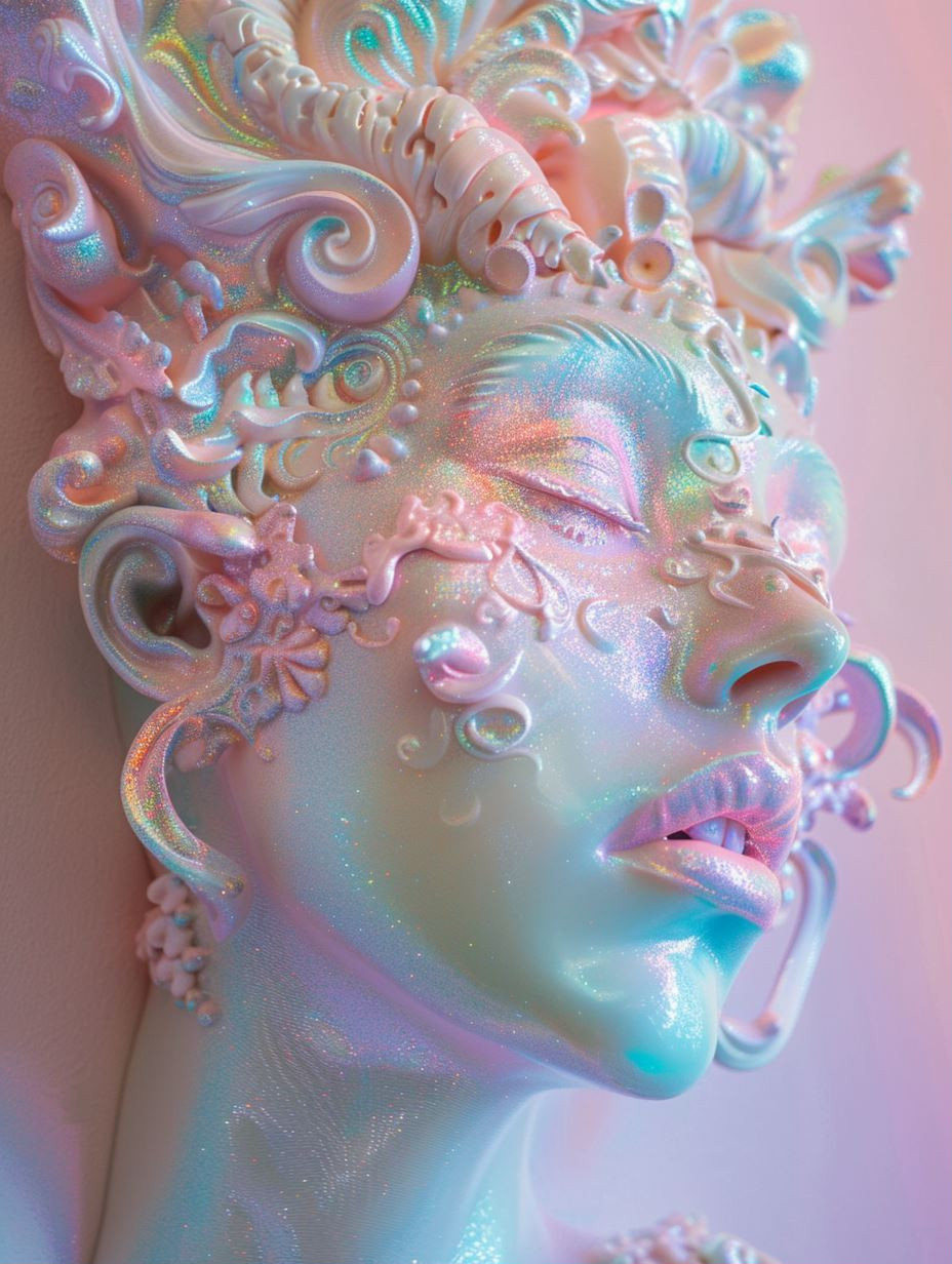 Iridescent Ethereal Pearl Sculpture