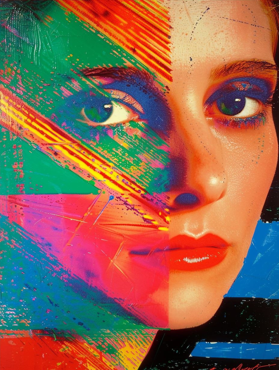 Neon Glitch Portrait Study - Image 4