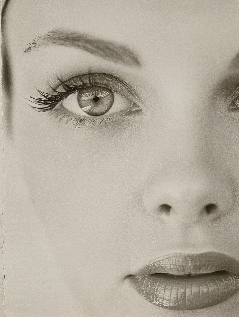 Ethereal Gaze: A Study in Monochrome - Image 2