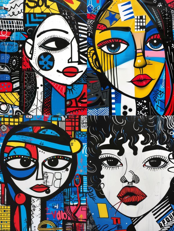 Vibrant Modern Cubist Portraits