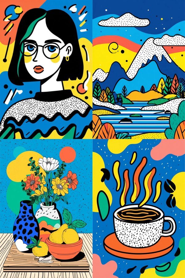 Vibrant Pop Art Quad Collage