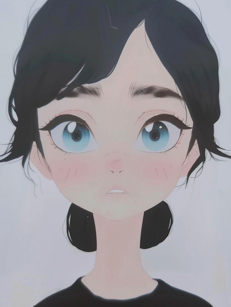 Ethereal Gaze Soft Anime Portrait - Image 1