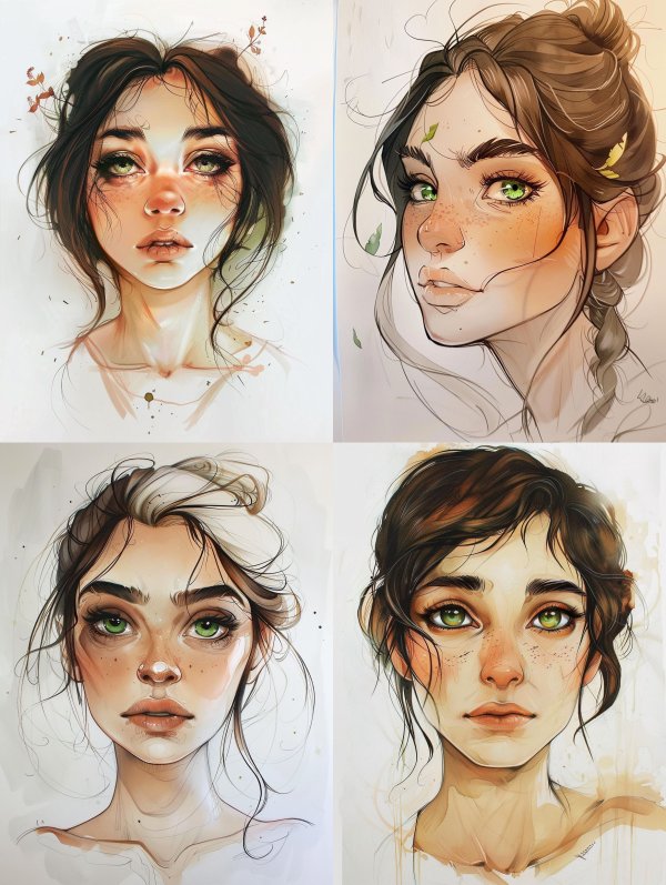 Ethereal Gazes: Digital Portrait Studies