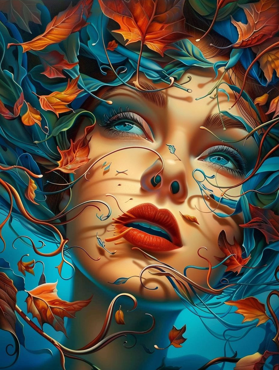 Surrealist Floral Portrait Fusion - Image 3