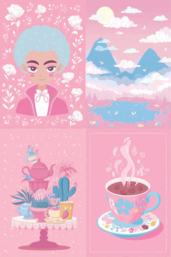 Pastel Dreams in Pink and Blue
