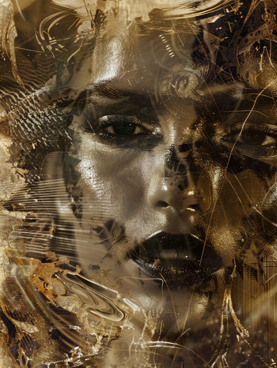 Fragmented Golden Ethereal Portraits - Image 1