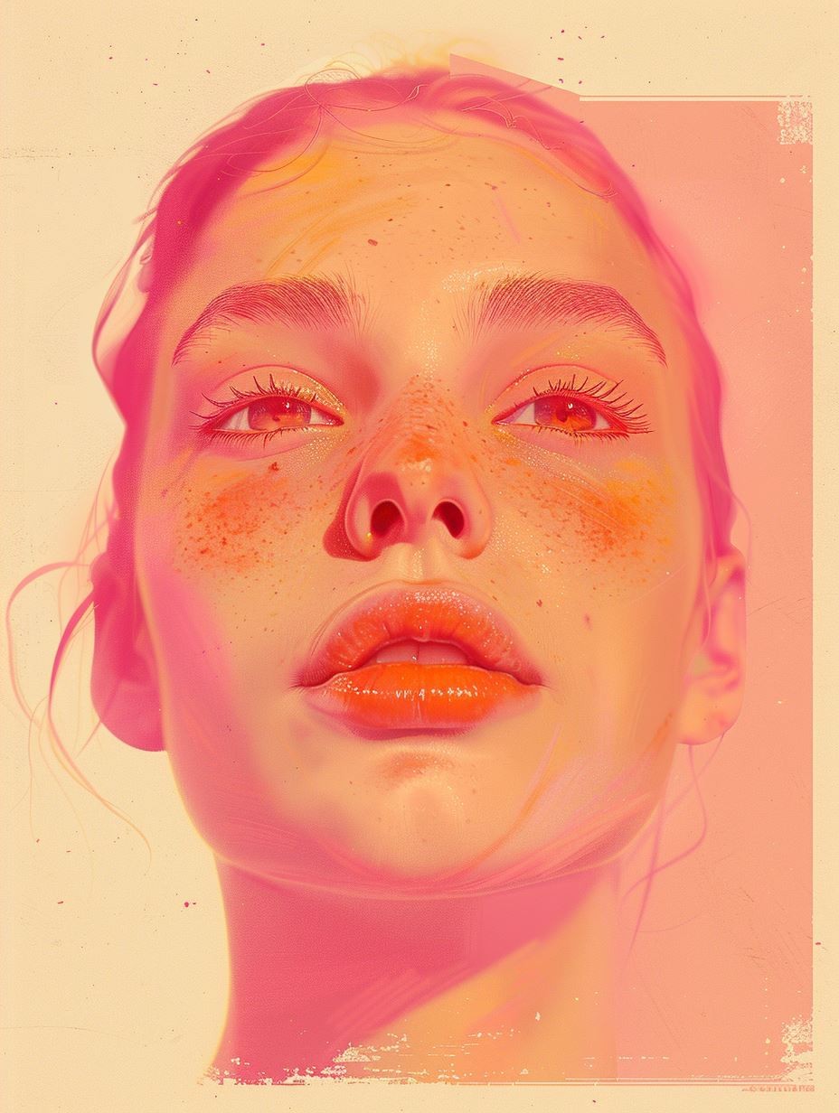 Ethereal Neon Pastel Portrait - Image 4