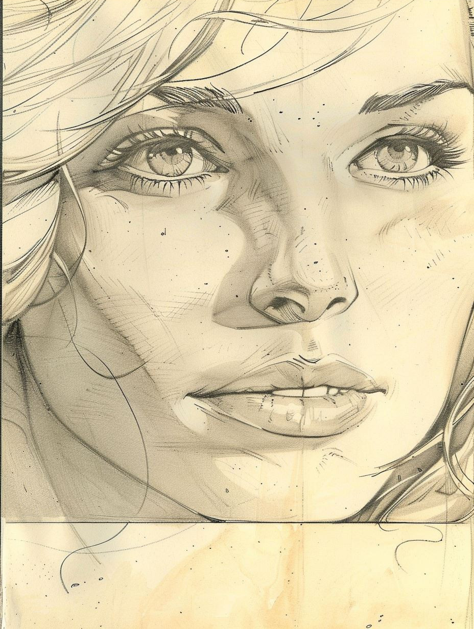 Sepia Ink Portrait Study - Image 4