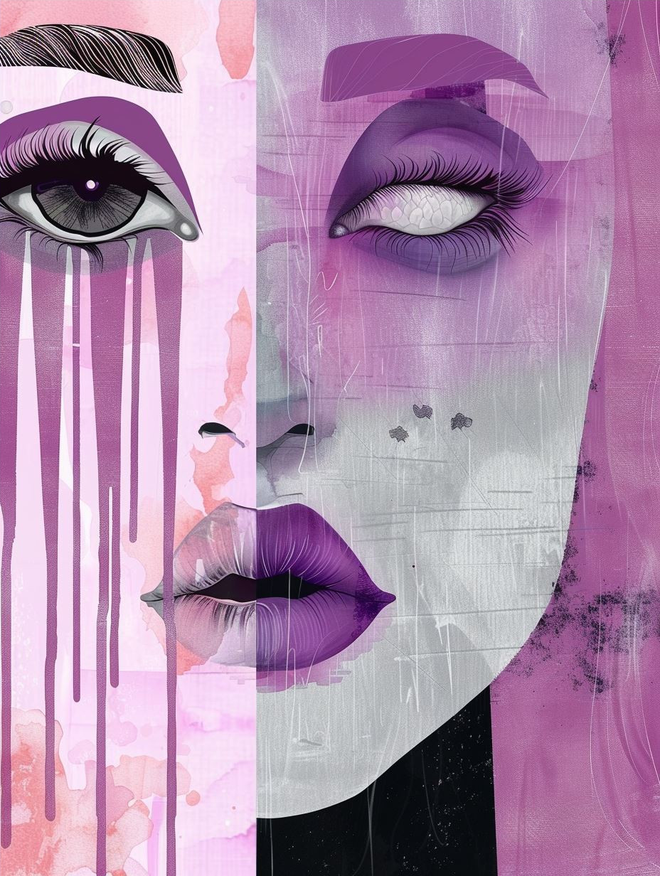 Fragmented Violet Dream Portrait - Image 4