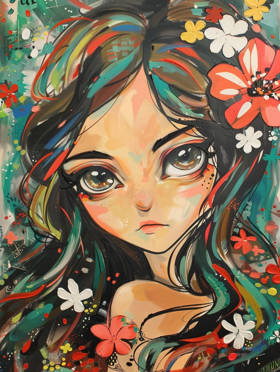 Ethereal Floral Anime Portraits - Image 4