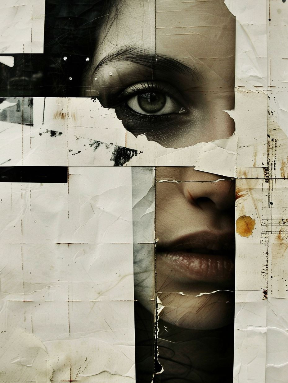Fragmented Souls: A Collage of Gaze - Image 1