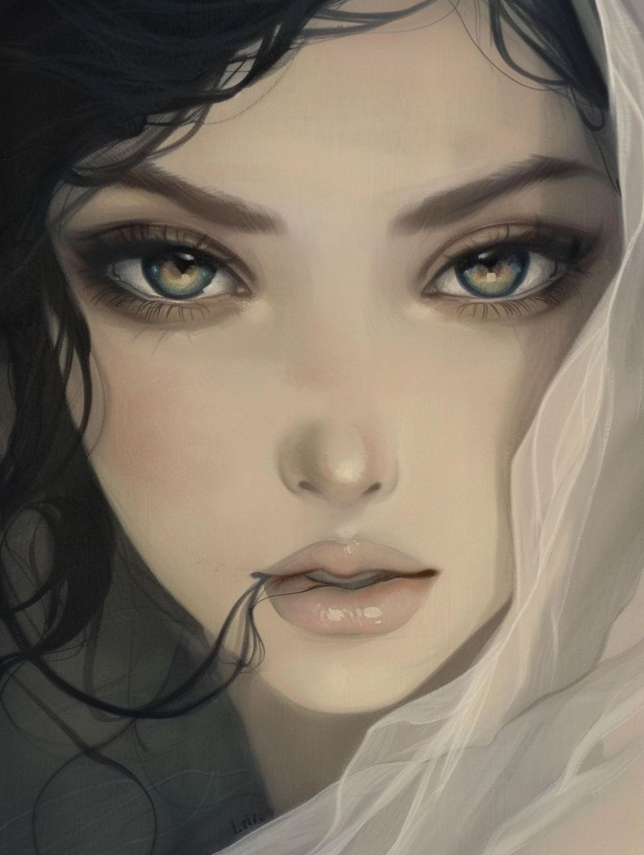 Ethereal Gaze of Dark Elegance - Image 3