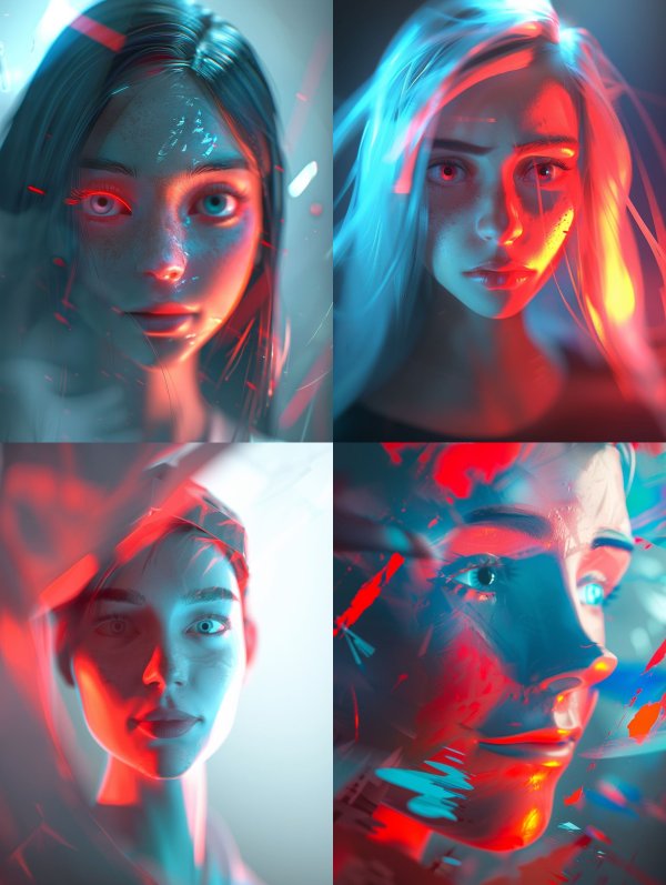 Neon Visions: Cybernetic Portraits
